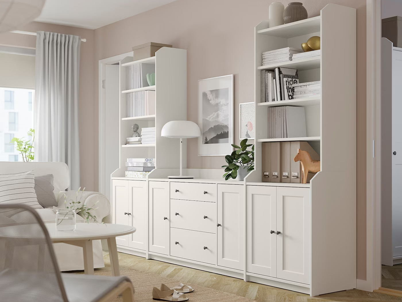 Стенка Хауга 421 white ИКЕА (IKEA) изображение товара