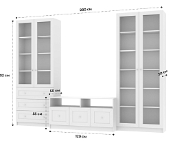 Изображение товара Книжный шкаф Билли 374 white ИКЕА (IKEA) с тумбой под телевизор на сайте adeta.ru